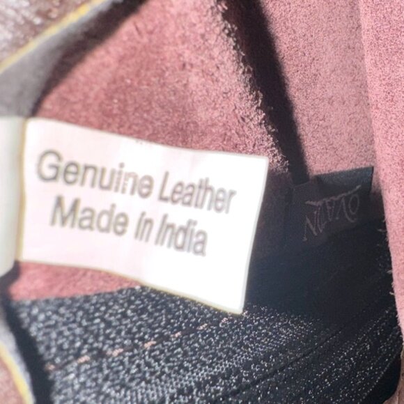 Ovation Stretch Rib Half Chaps Chocolate Medium Genuine Leather Riding Gear - Picture 2 of 7